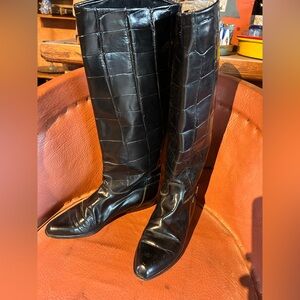 Charles David Black Leather Boots — VINTAGE